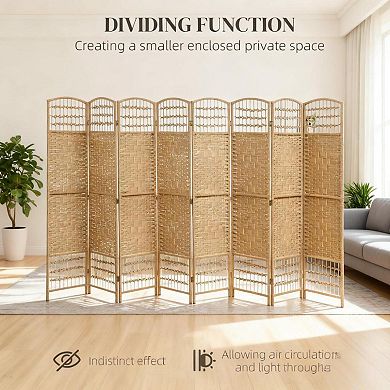 TOEMOA 8 Panel Folding Freestanding Room Divider Privacy Screen for Home and Office Use