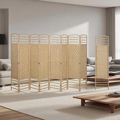 TOEMOA 8 Panel Folding Freestanding Room Divider Privacy Screen for Home and Office Use