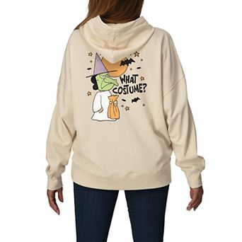Women's Peanuts Lucy "What Costume?" Oversized Fleece Hoodie Sweatshirt