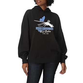 Women's Edward Scissorhands Hair Salon Oversized Fleece Hoodie Sweatshirt