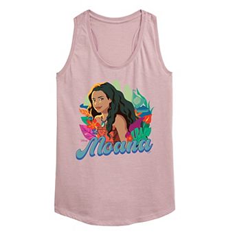 Women's Disney's Moana Tropical Floral Graphic Racerback Tank Top