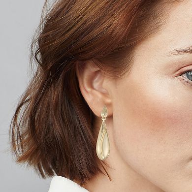Nine West Gold Tone Sculptural Double Drop Earrings