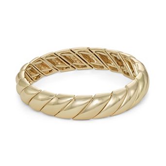 Nine West Gold Tone Twist Stretch Bracelet