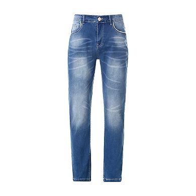 Men’s Straight Leg Denim Jeans Casual Classic Fit Pants