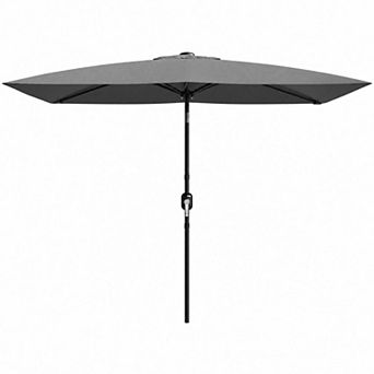10ft Rectangular Patio Umbrella, Outdoor Table Umbrella w/ Crank&Push Button Tilt for Outdoor Patio