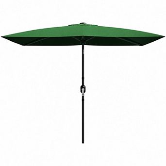 10ft Rectangular Patio Umbrella, Outdoor Table Umbrella w/ Crank&Push Button Tilt for Outdoor Patio