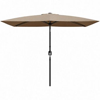10ft Rectangular Patio Umbrella, Outdoor Table Umbrella w/ Crank&Push Button Tilt for Outdoor Patio