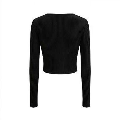 Women's Slimming Long Sleeve Button Closure Solid Basic Top