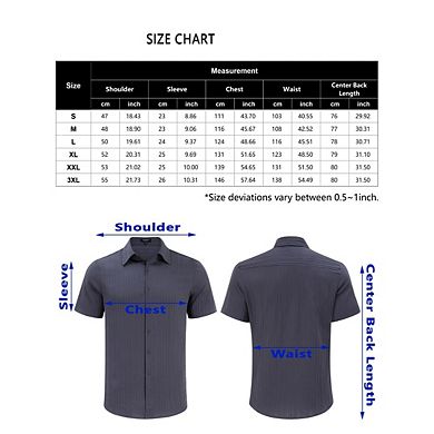 Mens Short Sleeve Solid Casual Button Down Shirts with Pocket
