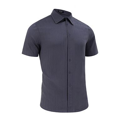 Mens Short Sleeve Solid Casual Button Down Shirts with Pocket