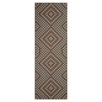 Linen Look Printed Area Rug Polyester Washable Backing, Foldable Indoor Decorative Carpet
