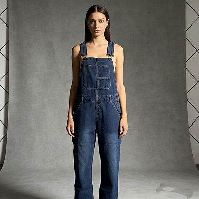 Women's Denim Overalls, Adjustable Strap Loose Fit Jean Jumpsuit for Summer Casual Work Gardening