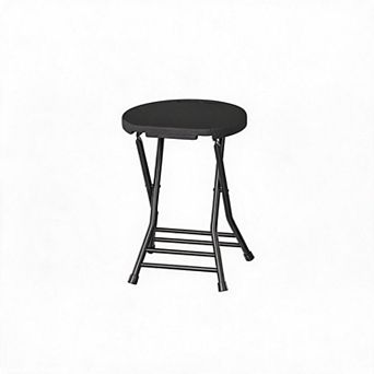 Portable Folding Stool with Handle Backless Foldable Bar Stool, Anti-Slip Feet, 600Lbs Capacity