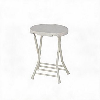 Portable Folding Stool with Handle Backless Foldable Bar Stool, Anti-Slip Feet, 600Lbs Capacity