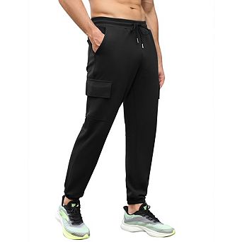 Men Solid Color Lightweight Athletic Cargo Joggers Pants with Pockets