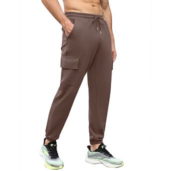Men Solid Color Lightweight Athletic Cargo Joggers Pants with Pockets