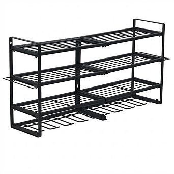 Heavy Duty Wall Mounted Power Tool Organizer Metal Garage Storage Rack, Hooks