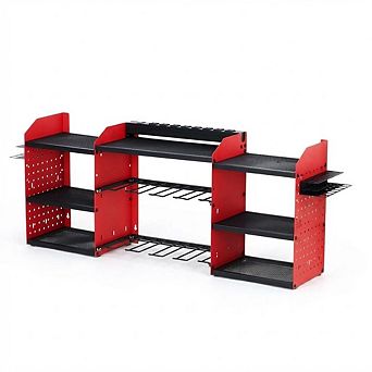 Heavy Duty Wall Mounted Power Tool Organizer Metal Garage Storage Rack, Hooks