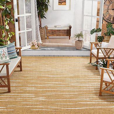 Outdoor Patio Rug, Waterproof UV, Striped Durable Floor Mat for Backyard Camping Porch Pool