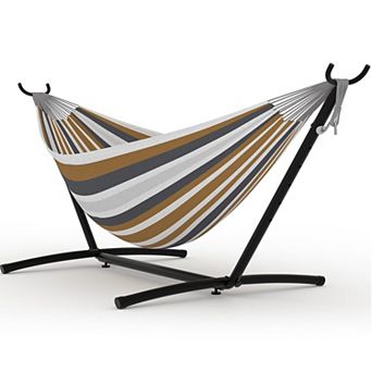 Double Hammock with Stand, Portable Steel Stand for Indoor & Outdoor Use, Carrying Bag Included