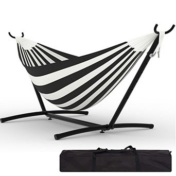 Double Hammock with Stand, Portable Steel Stand for Indoor & Outdoor Use, Carrying Bag Included