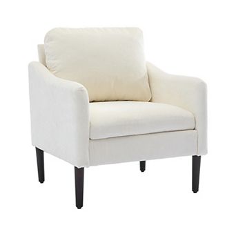 Accent Chair with Wood Frame, Upholstered Lounge Chair for Living Room, Bedroom, Reading Corner