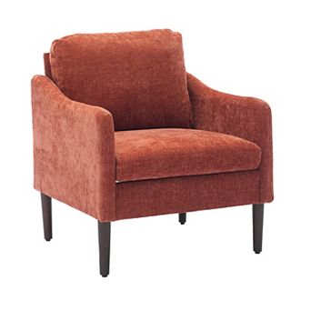 Accent Chair with Wood Frame, Upholstered Lounge Chair for Living Room, Bedroom, Reading Corner