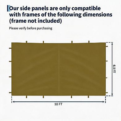 4-Piece Waterproof UV Protection Sidewalls for 10x10 Pop Up Canopy, Instant SunWall Set