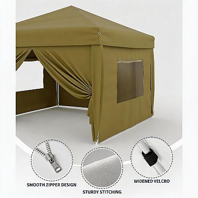 4-Piece Waterproof UV Protection Sidewalls for 10x10 Pop Up Canopy, Instant SunWall Set