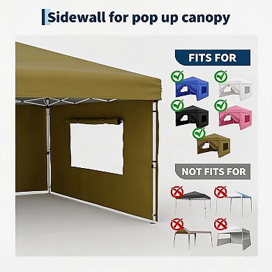 4-Piece Waterproof UV Protection Sidewalls for 10x10 Pop Up Canopy, Instant SunWall Set
