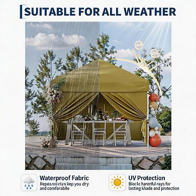 4-Piece Waterproof UV Protection Sidewalls for 10x10 Pop Up Canopy, Instant SunWall Set