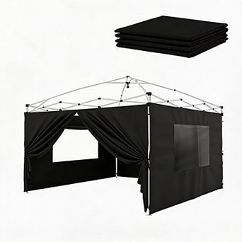 4 pc Waterproof UV Protection Sidewalls for 10x10 Pop Up Canopy, Instant SunWall Set