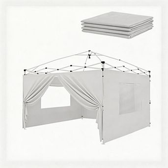 4 pc Waterproof UV Protection Sidewalls for 10x10 Pop Up Canopy, Instant SunWall Set