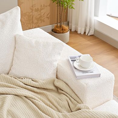 Modular L-Shaped Cloud Sofa 110" Convertible Chenille Sectional w/Ottomans, Washable & No Assembly