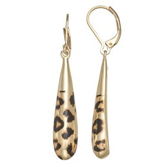 Nine West Gold Tone Drop Leverback Earrings