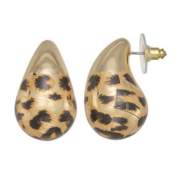 Nine West Puffy Teardrop Stud Earrings