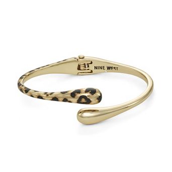 Nine West Gold Tone Open Hinge Cuff Bracelet
