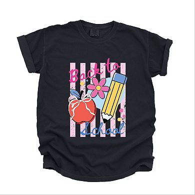 Back To School Stripes - Women's Garment Dyed Graphic T-Shirt