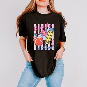 Back To School Stripes - Women's Garment Dyed Graphic T-Shirt