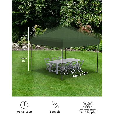 10x10 FT Pop Up Canopy, 210D Oxford, Rust-Proof, 3 Heights, UV, Roller Bag