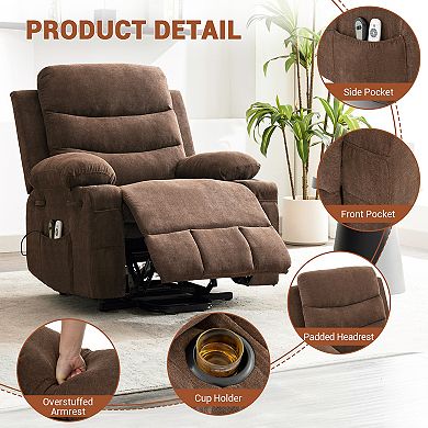 Oversized Power Lift Recliner Chair for Elderly ,Electric Reclining Lounge Sofa with Heat, Massage