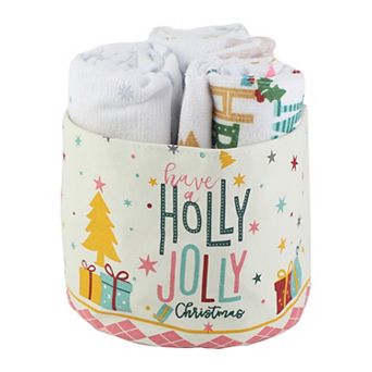 Holiday Tea Towel Basket Set