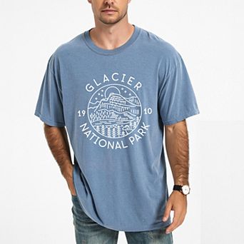 Glacier National Park - Men's Garment Dyed Graphic T-Shirt