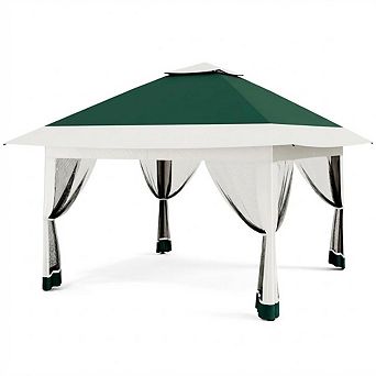 12x12ft Pop-Up Canopy, Mosquito Net, Adjustable Height, Waterproof UV