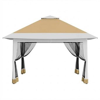 12x12ft Pop-Up Canopy, Mosquito Net, Adjustable Height, Waterproof UV