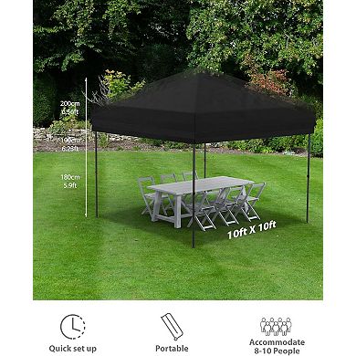 10x10 Waterproof Pop Up Canopy, 3 Sidewalls, Heavy Duty, Portable Beach Shelter