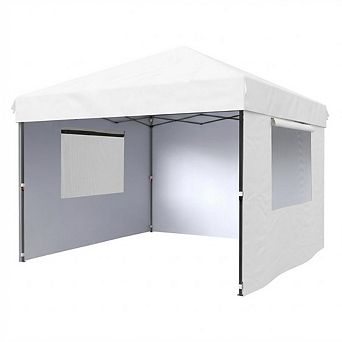 10x10 Waterproof Pop Up Canopy, 3 Sidewalls, Heavy Duty, Portable Beach Shelter