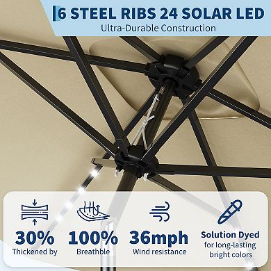 9ft Patio Umbrella with Crank Lift & Push Button Tilt, UV Protection for Outdoor Patio