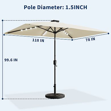 9ft Patio Umbrella with Crank Lift & Push Button Tilt, UV Protection for Outdoor Patio