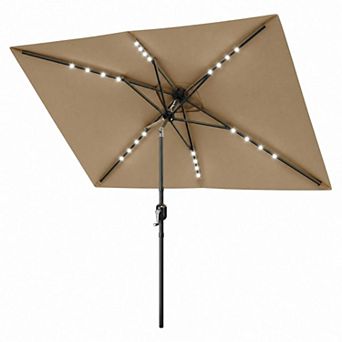 9ft Patio Umbrella with Crank Lift & Push Button Tilt, UV Protection for Outdoor Patio